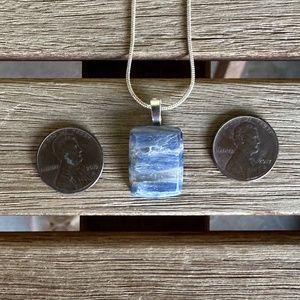 kyanite pendant with sterling silver chain